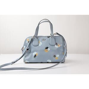 COACH Nolita Floral Print Pebble Leather Satchel Messenger Tote Bag 37176 $358